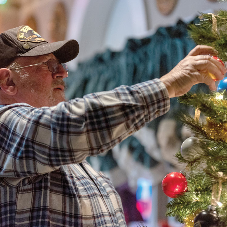 hanging ornament on Christmas tree