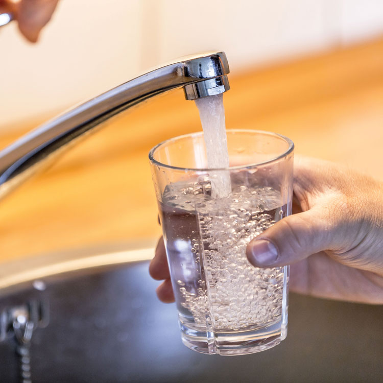 water from a sink 