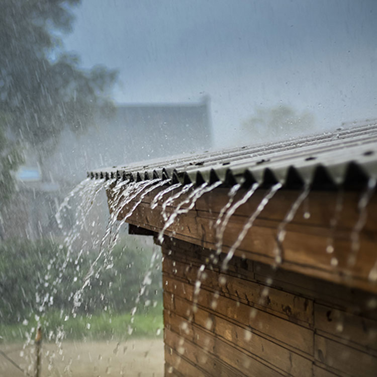 rain falling off a roof