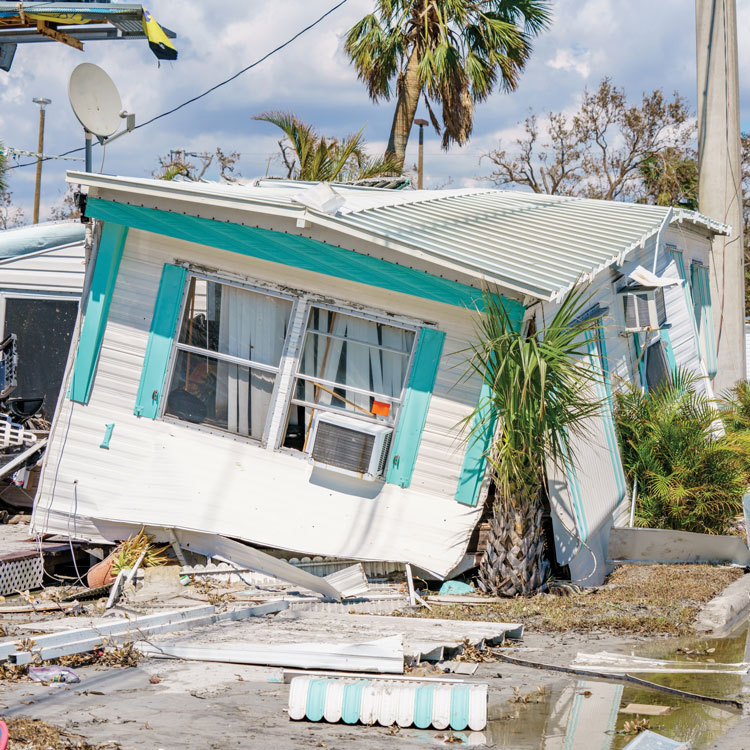 damaged home