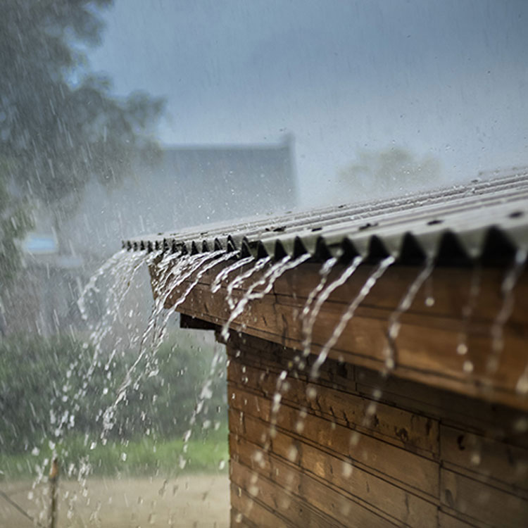 rain falling off a roof 